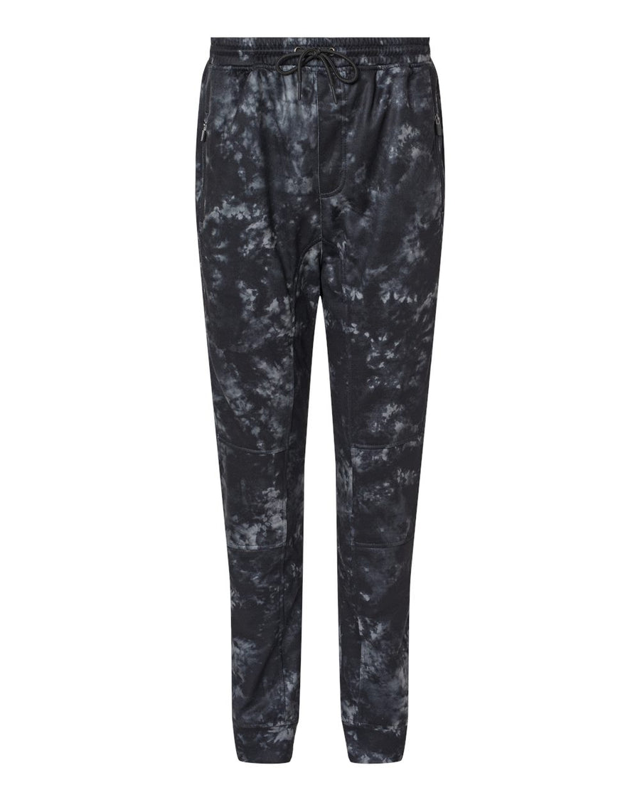 Unisex Heather Performance Jogger Pant - Black Tie Dye