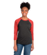 Next Level 6051 - Unisex Triblend 3/4-Sleeve Raglan - Vintage Red / Vintage Black