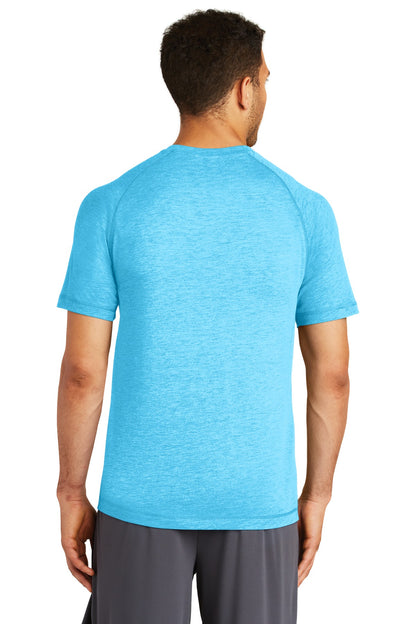 Unisex PosiCharge Tri-Blend Wicking Raglan Tee - Pond Blue Heather