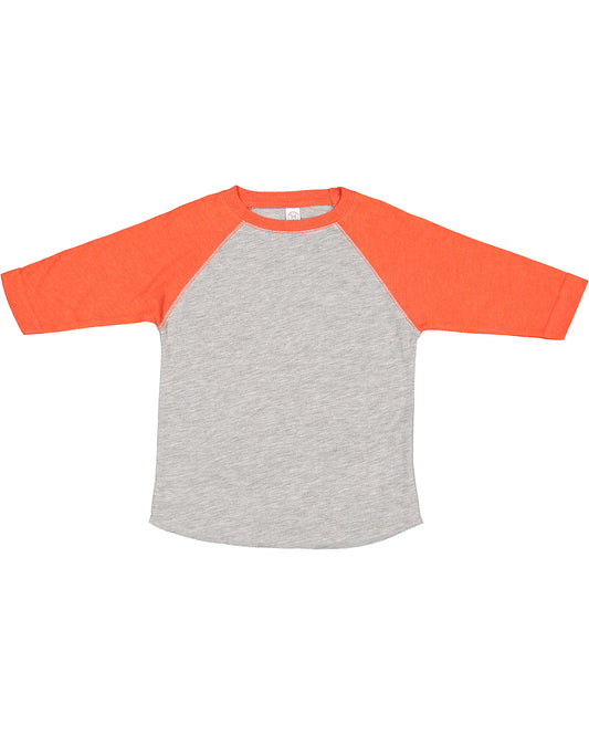 Toddler Baseball T-Shirt - Vintage Heather / Vintage Orange