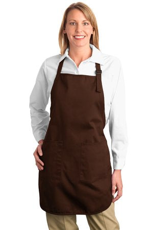 Full-Length Apron with Pockets - Coffee Bean