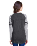 Women's Gameday Mash-Up Long Sleeve Fine Jersey T-Shirt - Vintage Smoke / Vintage Heather / Vintage Smoke
