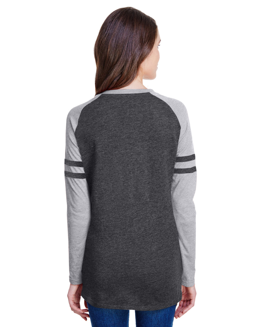 Women's Gameday Mash-Up Long Sleeve Fine Jersey T-Shirt - Vintage Smoke / Vintage Heather / Vintage Smoke
