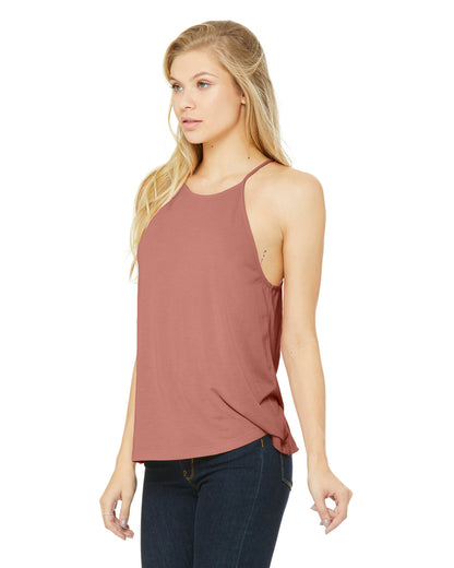 Women's Flowy High Neck Tank - Mauve