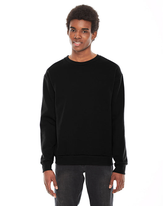 Unisex Flex Fleece Drop Shoulder Pullover Crewneck - Black