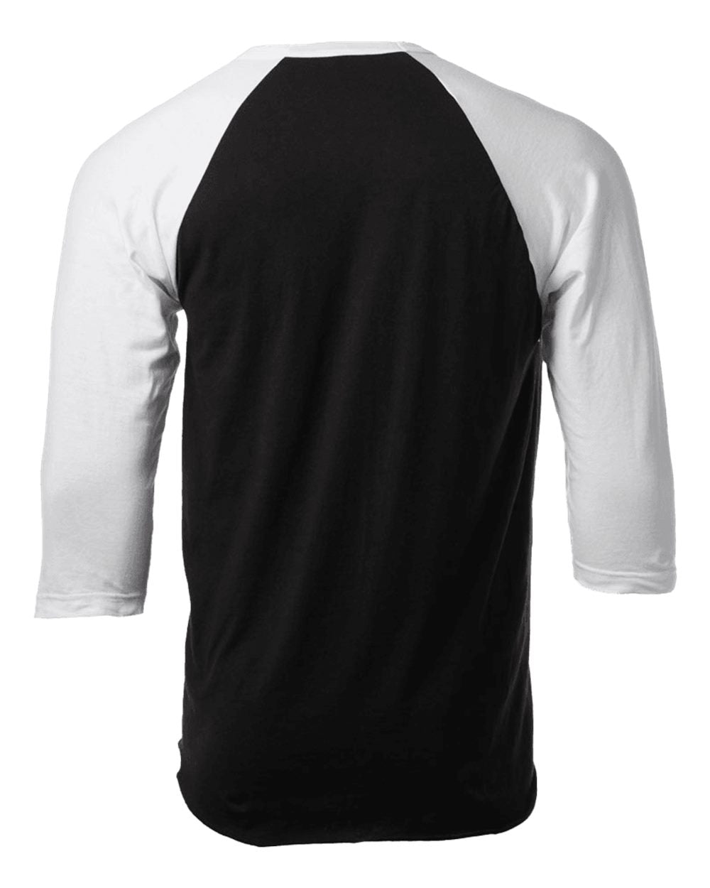 Unisex Fine Jersey Raglan Tee - Black/ White