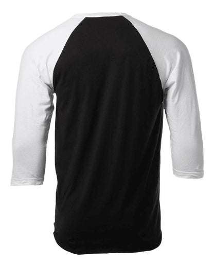 Unisex Fine Jersey Raglan Tee - Black/ White