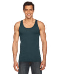 Unisex Poly-Cotton Tank - Black Aqua