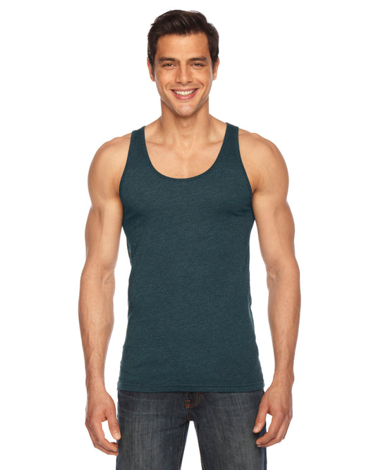 Unisex Poly-Cotton Tank - Black Aqua