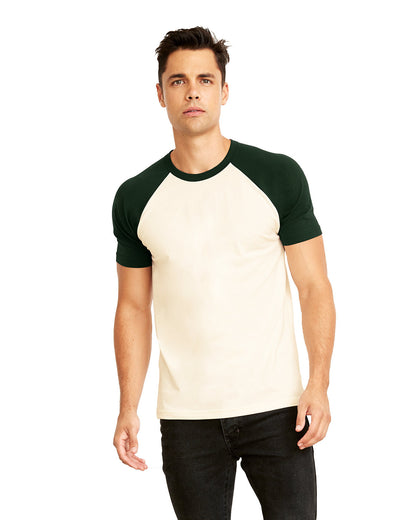 Unisex Raglan Short-Sleeve T-Shirt - Forest Green / Natural
