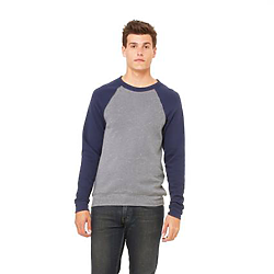 Unisex Sponge Fleece Raglan Sweatshirt - Heather Deep / Navy