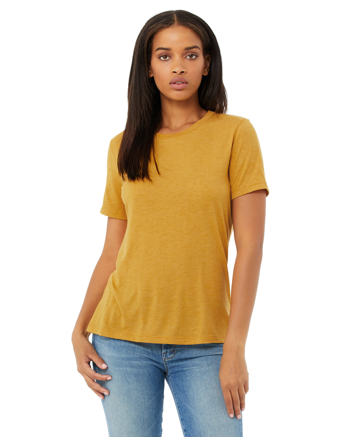 Women's Triblend Relaxed Jersey Short-Sleeve T-Shirt - Mustard Triblend