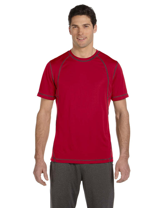 Pieced Interlock T-Shirt - Red / Slate