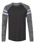 Men's Gameday Mash-Up Long Sleeve Fine Jersey T-Shirt - Vintage Smoke / Vintage Camouflage / Vintage Heather