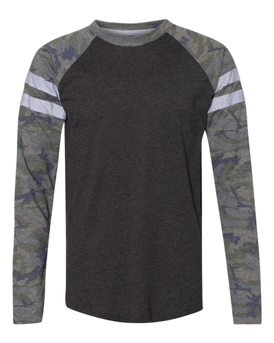 Men's Gameday Mash-Up Long Sleeve Fine Jersey T-Shirt - Vintage Smoke / Vintage Camouflage / Vintage Heather