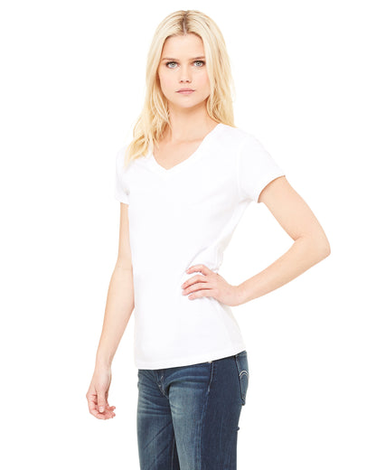 Women's Jersey Short-Sleeve V-Neck T-Shirt - White