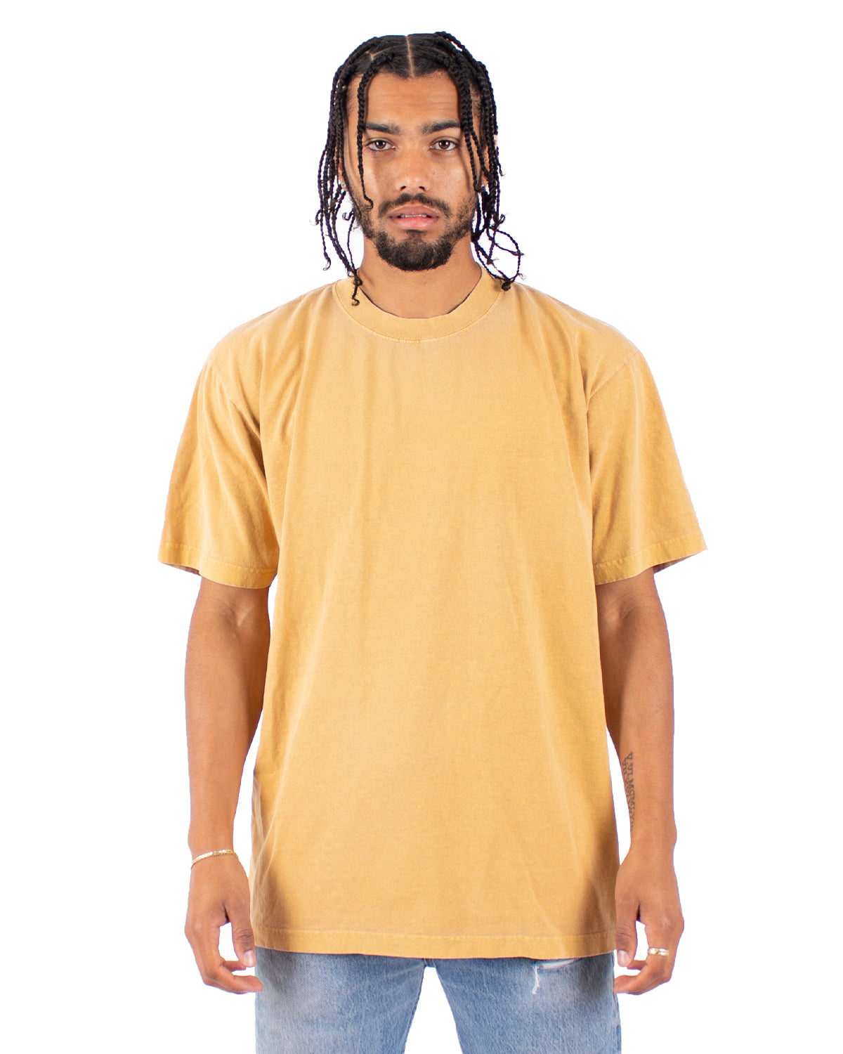 Garment-Dyed Crewneck T-Shirt - Mustard