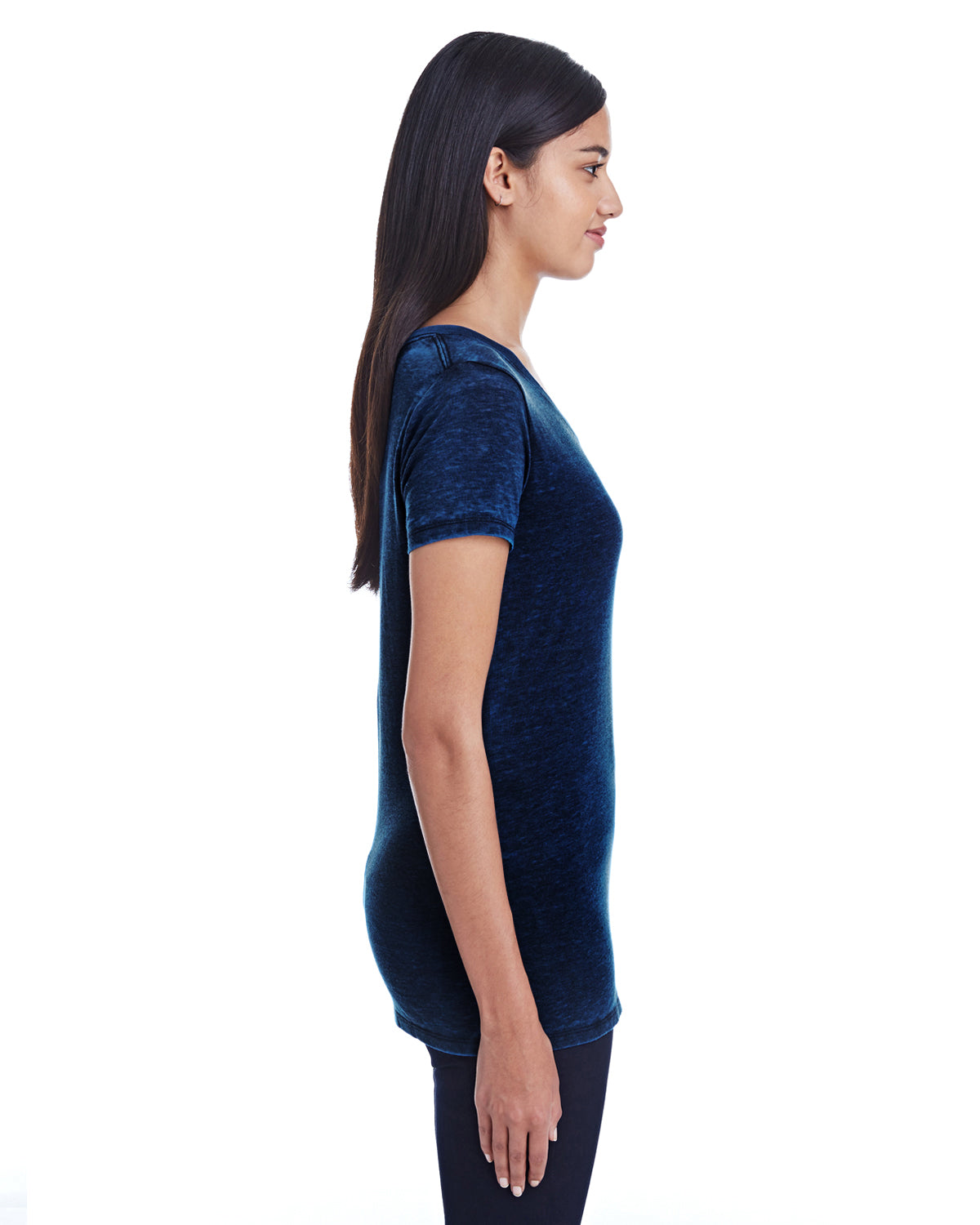 Women's Cross Dye Short-Sleeve V-Neck T-Shirt - Electric Blue
