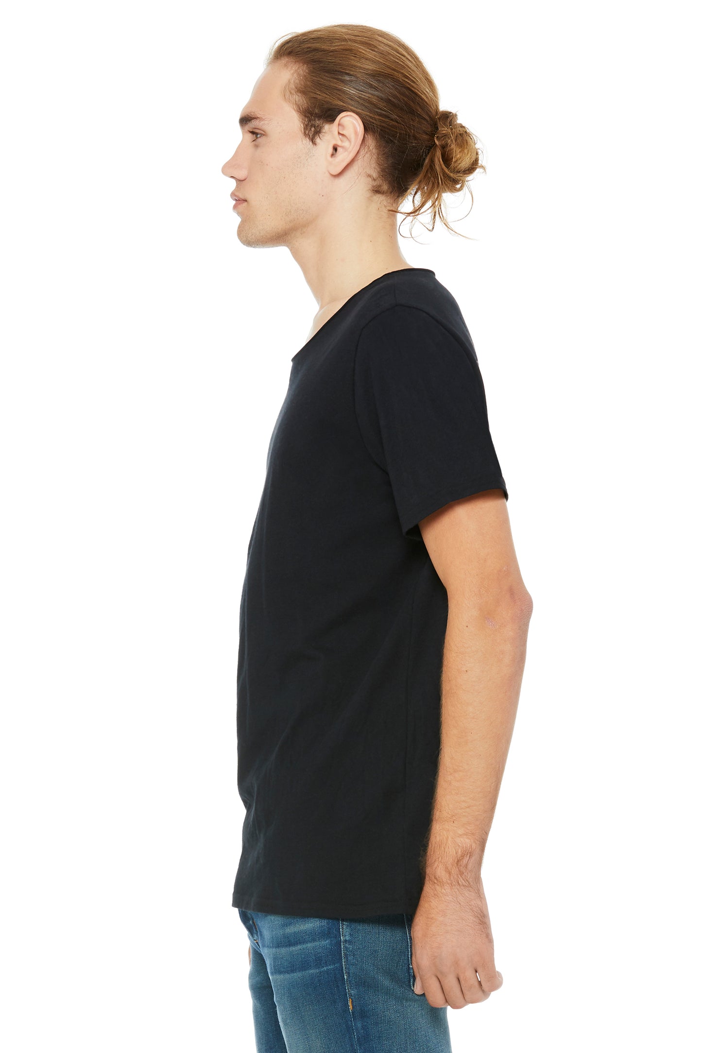 Men's Jersey Raw Neck T-Shirt - Black