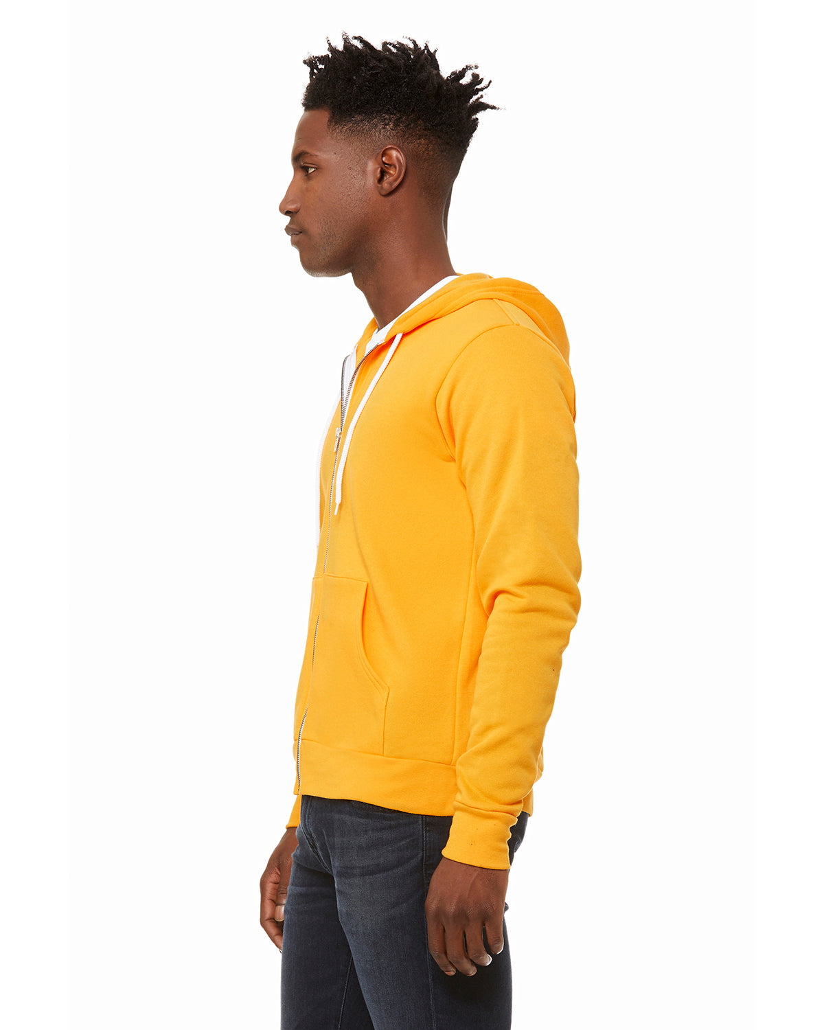 Unisex Poly-Cotton Sponge Fleece Full-Zip Hoodie - Gold