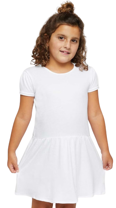 Toddler Baby Rib Dress - White