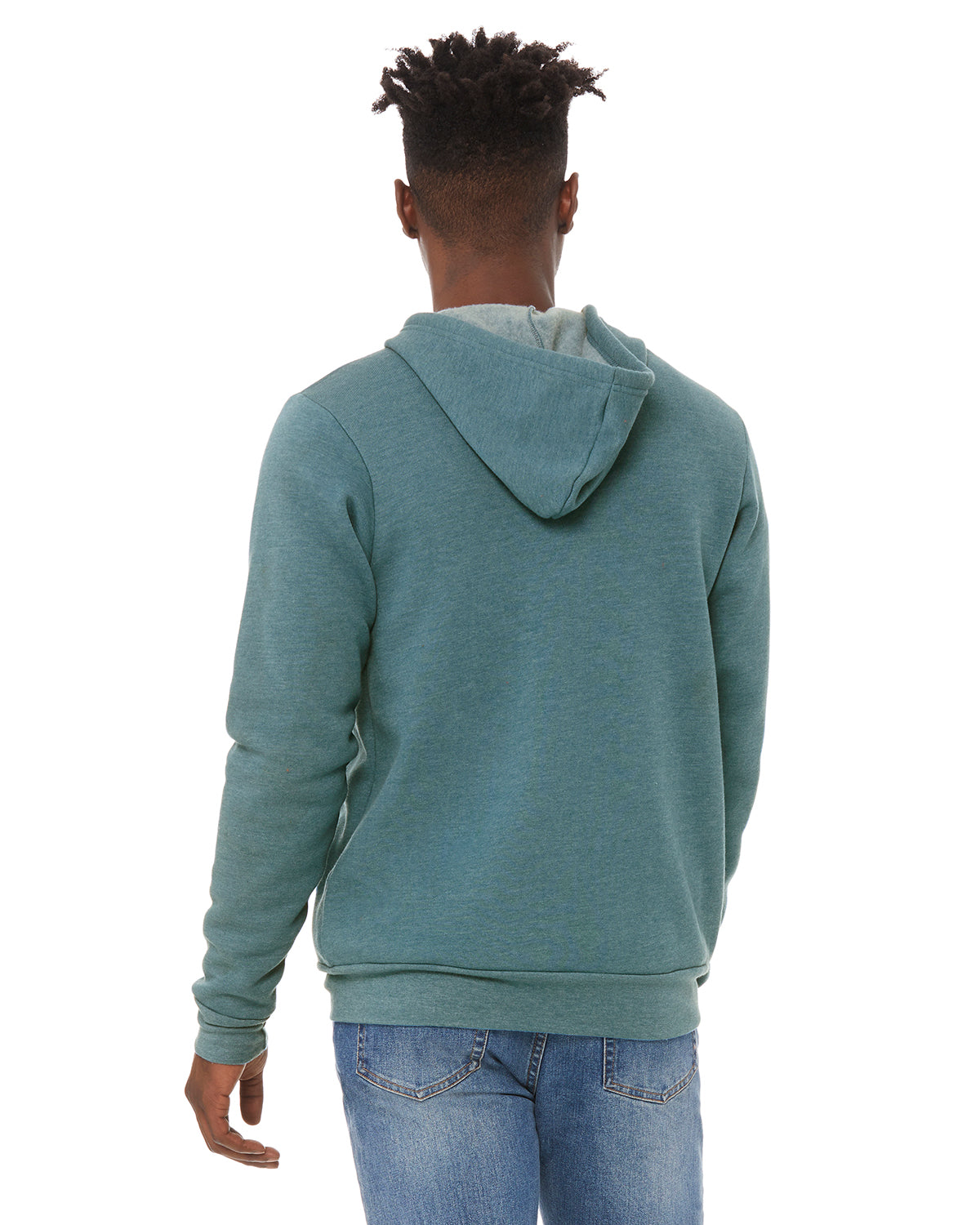 Unisex Poly-Cotton Sponge Fleece Full-Zip Hoodie - Heather Deep Teal
