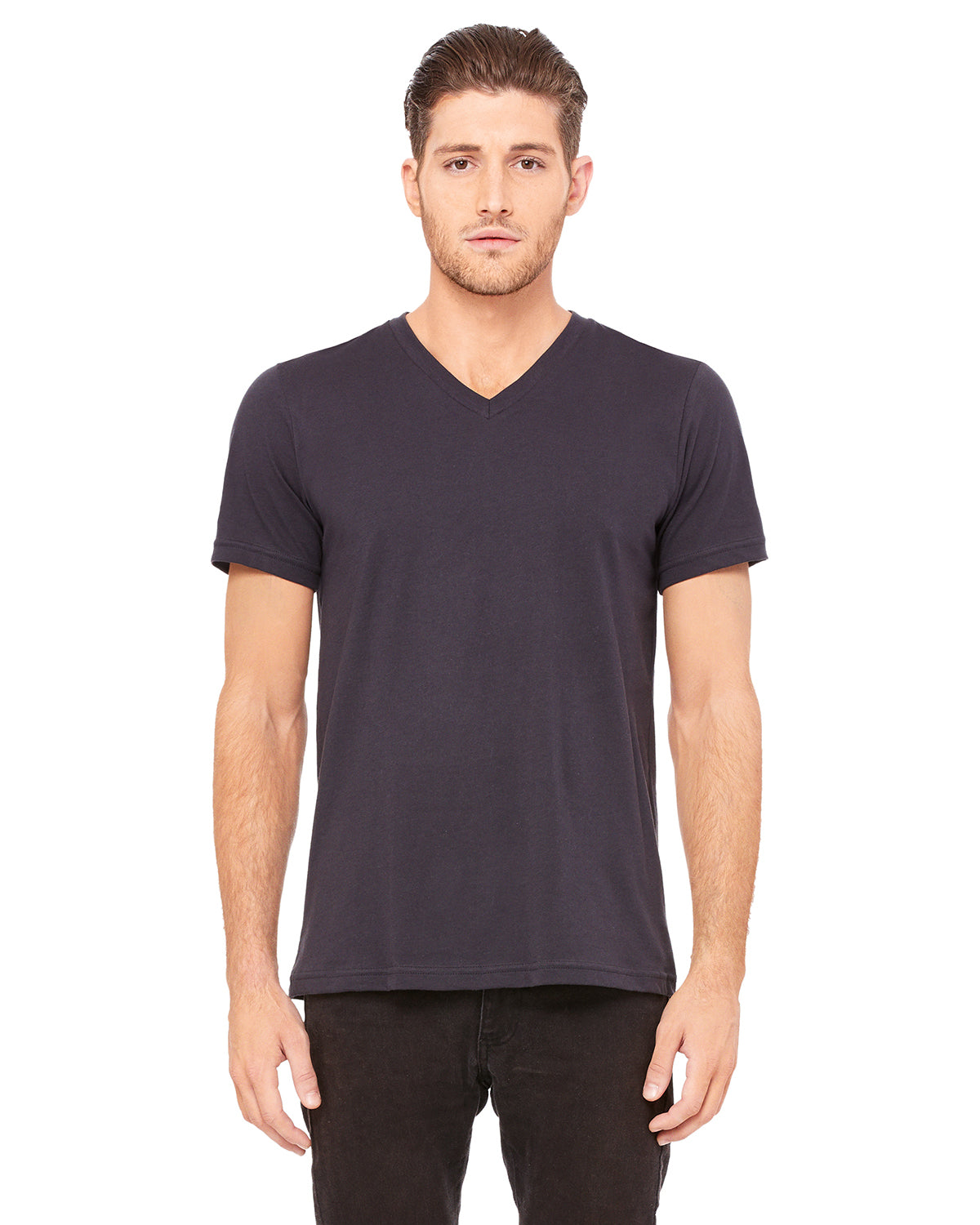 Unisex Jersey Short-Sleeve V-Neck T-Shirt - Dark Gray