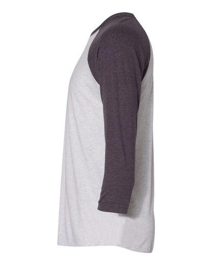 Unisex Triblend 3/4-Sleeve Raglan - Vintage Purple / Heather White