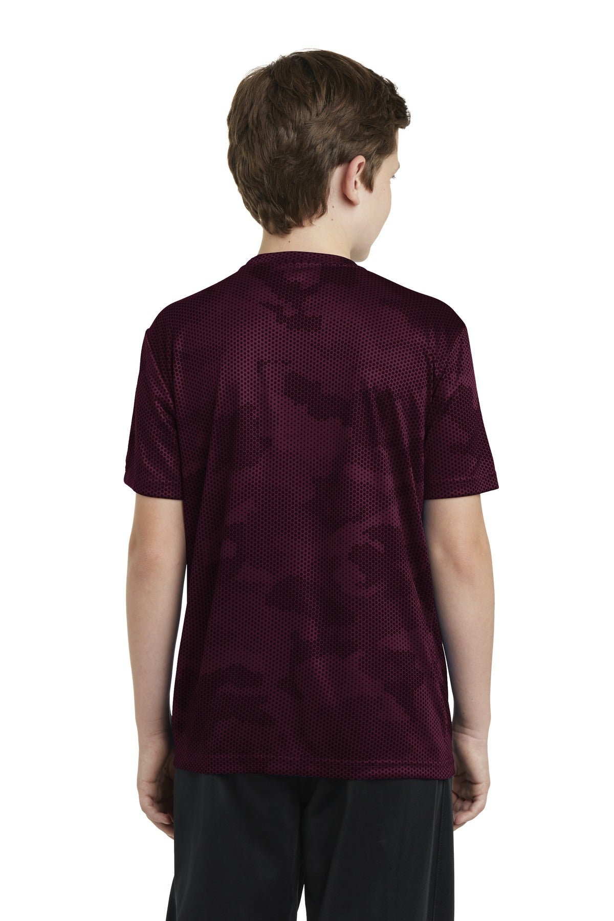 Youth CamoHex Tee - Maroon