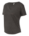 Women's Flowy Open Back Tee - Heather Dark Gray