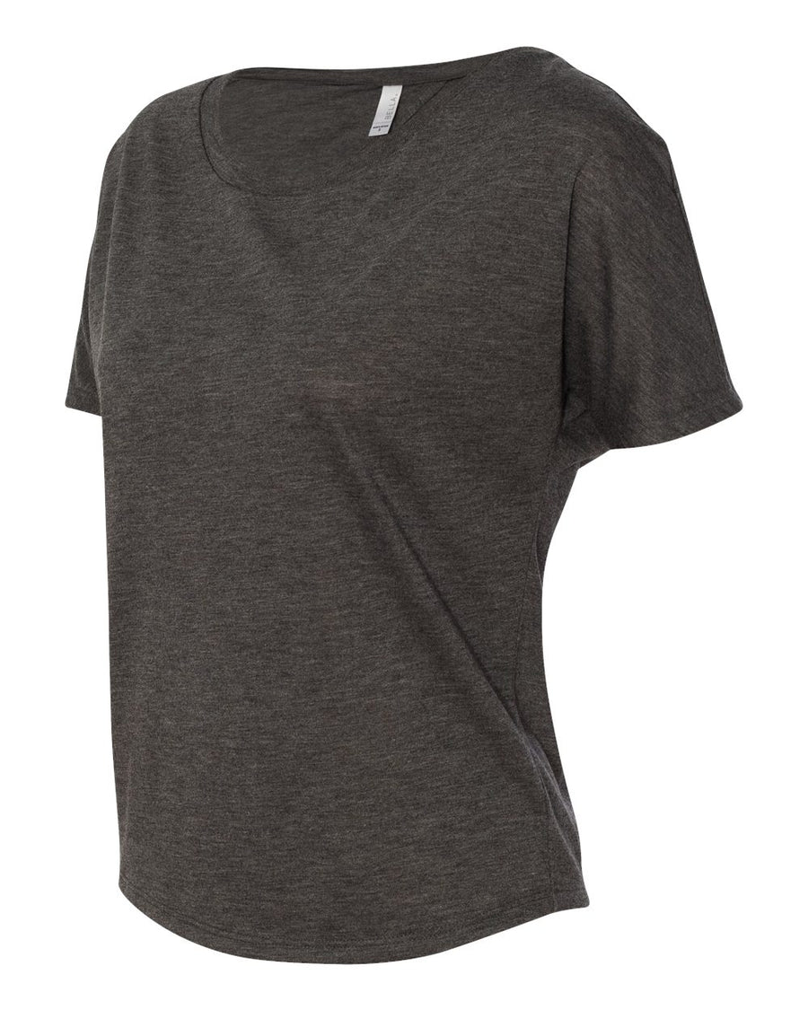 Women's Flowy Open Back Tee - Heather Dark Gray