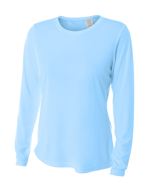 Women's Long Sleeve Cooling Performance Crew Shirt - SKY BLUE