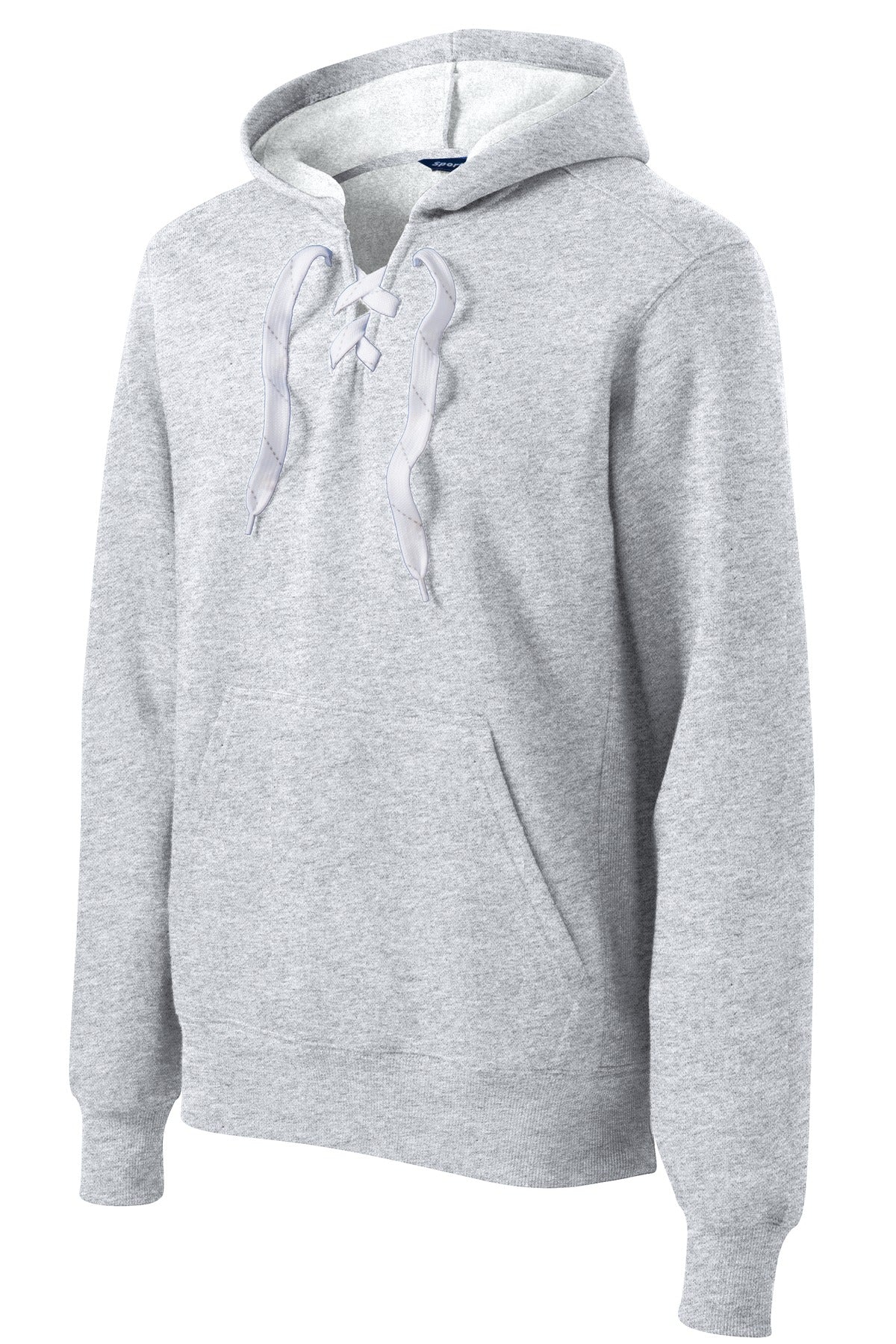 Lace Up Pullover Hoodie - Athletic Heather