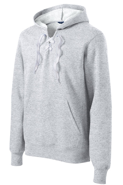 Lace Up Pullover Hoodie - Athletic Heather