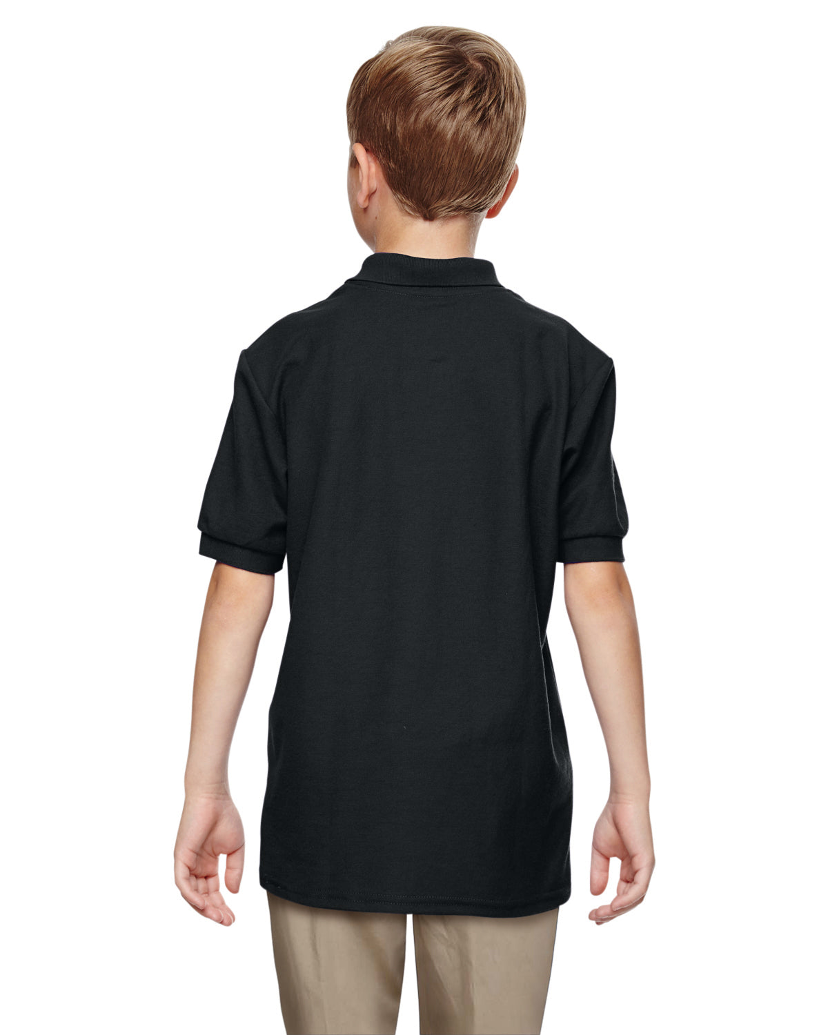 Youth Double Piqué Polo - Black