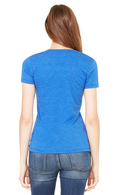 Women's Triblend Short-Sleeve Deep V-Neck T-Shirt - True Royal Triblend