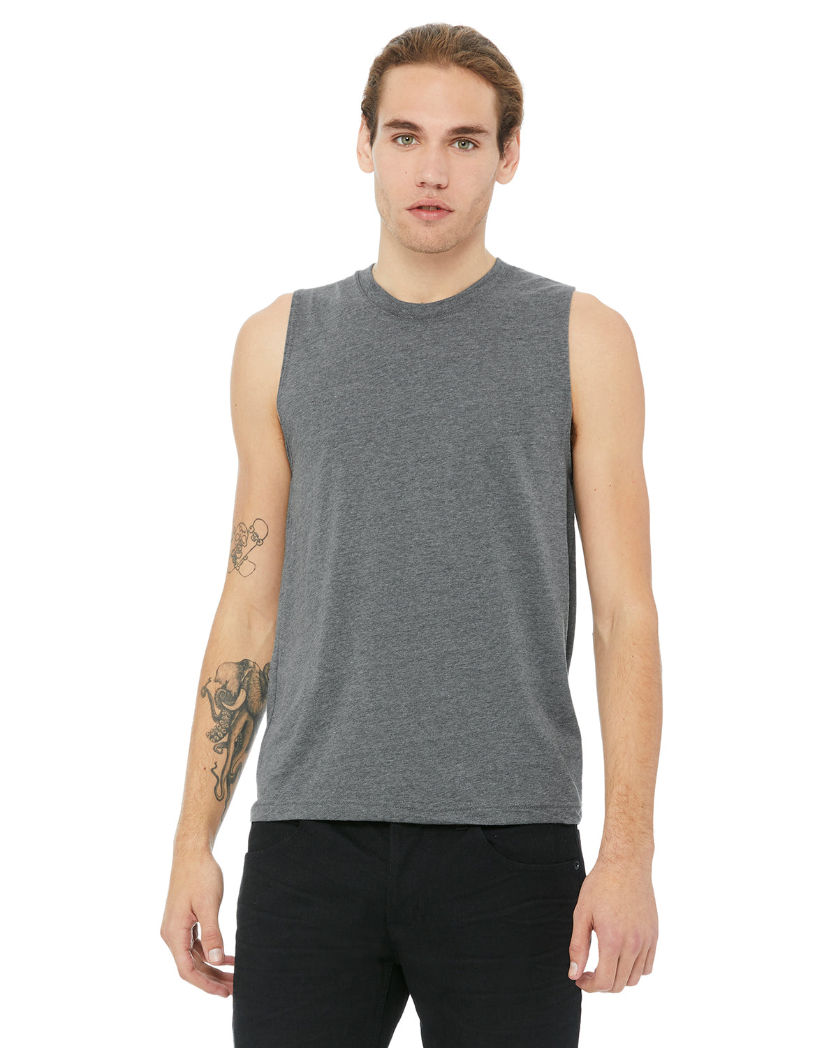Unisex Jersey Muscle Tank - Heather Deep