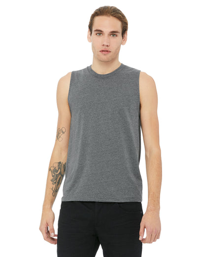 Unisex Jersey Muscle Tank - Heather Deep