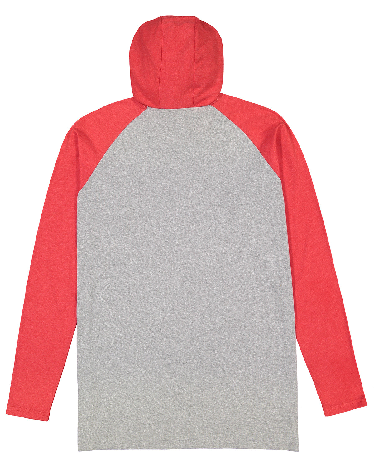 Men's Hooded Raglan Long Sleeve Fine Jersey T-Shirt - Vintage Heather / Vintage Red / White
