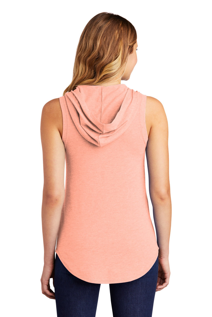 Women's Perfect Tri Sleeveless Hoodie - Heather Dusty Peach
