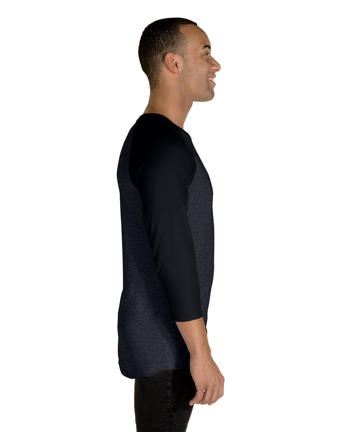 Unisex Premium Blend Raglan Baseball T-Shirt - Blue Ink Heather / Blue In
