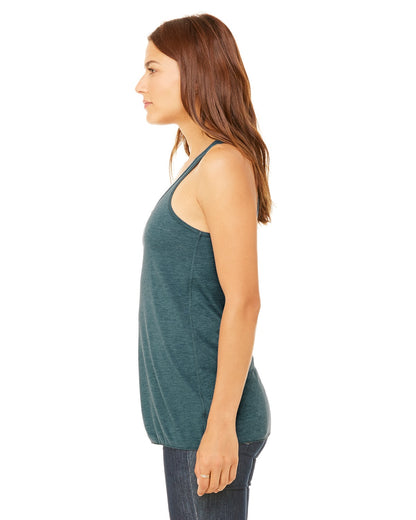 Women's Flowy Racerback Tank - Heather Deep Teal