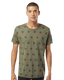 Code Five 3929 - Unisex Star Print T-Shirt - Military Green Star
