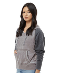 Women's Zen Contrast Pullover Hoodie - Cement / Dark Smoke