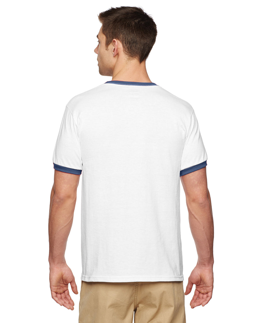 Unisex Ringer T-Shirt - White / Navy