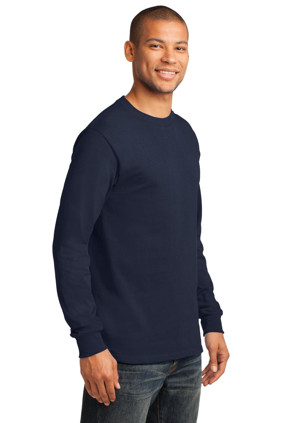 Unisex Long Sleeve Essential Tee - Deep Navy