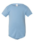 Infant Baby Rib Short-Sleeve One-Piece - Baby Blue