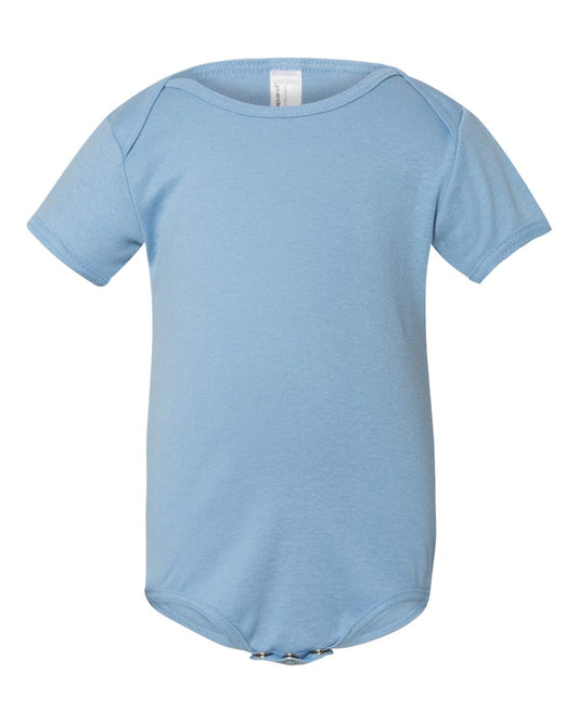 Infant Baby Rib Short-Sleeve One-Piece - Baby Blue