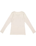 Women's Long Sleeve Fine Jersey Lace-Up T-Shirt - Ntrl Heather / Titanium