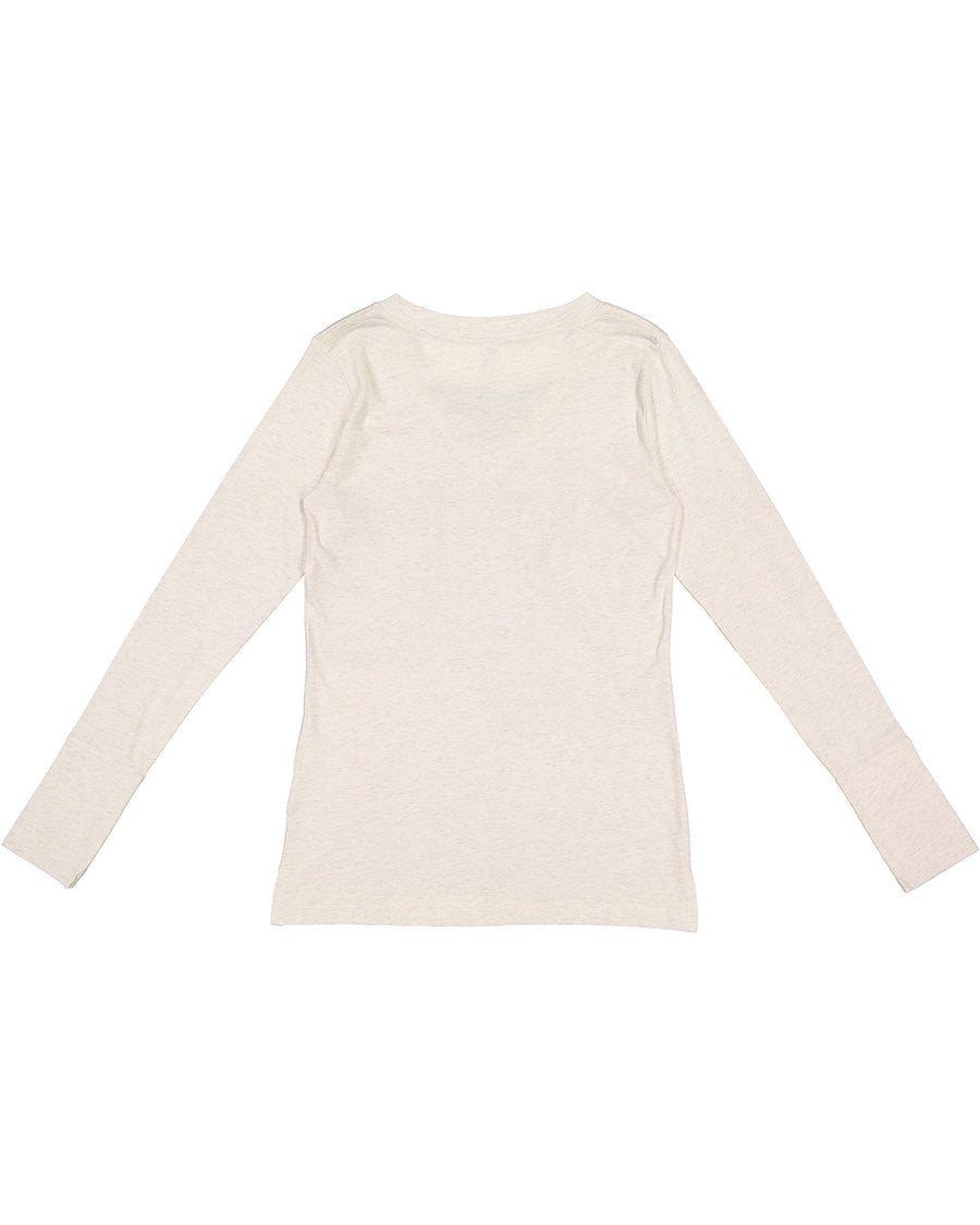 Women's Long Sleeve Fine Jersey Lace-Up T-Shirt - Ntrl Heather / Titanium